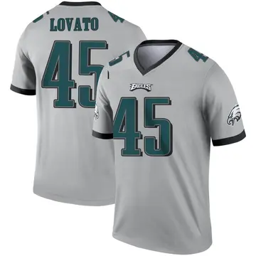 Rick Lovato Philadelphia Eagles Youth Gray Distressed Name & Number  Tri-Blend T-Shirt